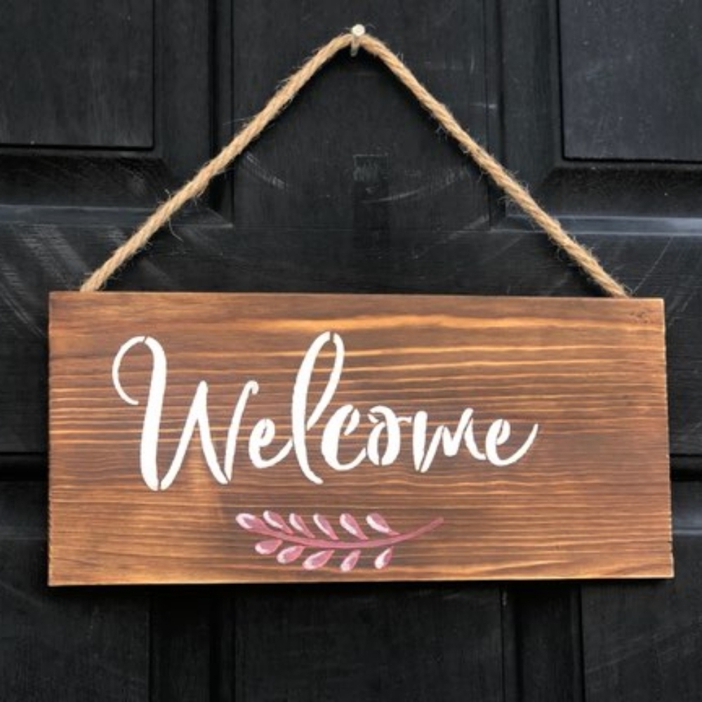 Small welcome sign